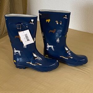 NORTY rain boots “Call me dogs” rubber blue size 8 women NWT